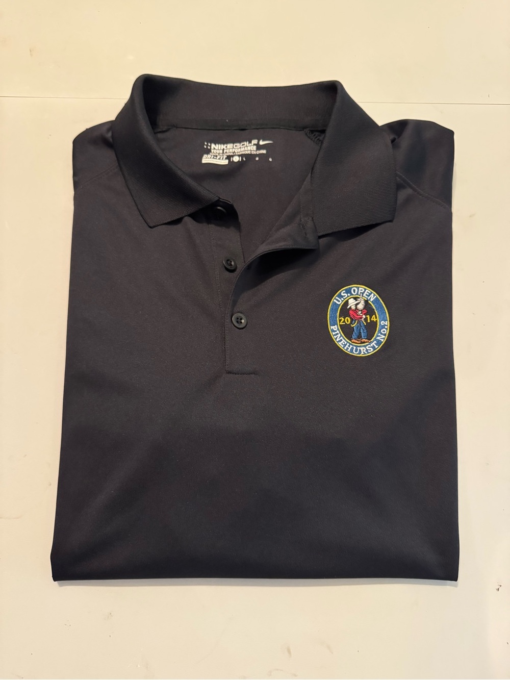 Nike Black Polo with Embroidered U.S. Open Pinehurst Crest